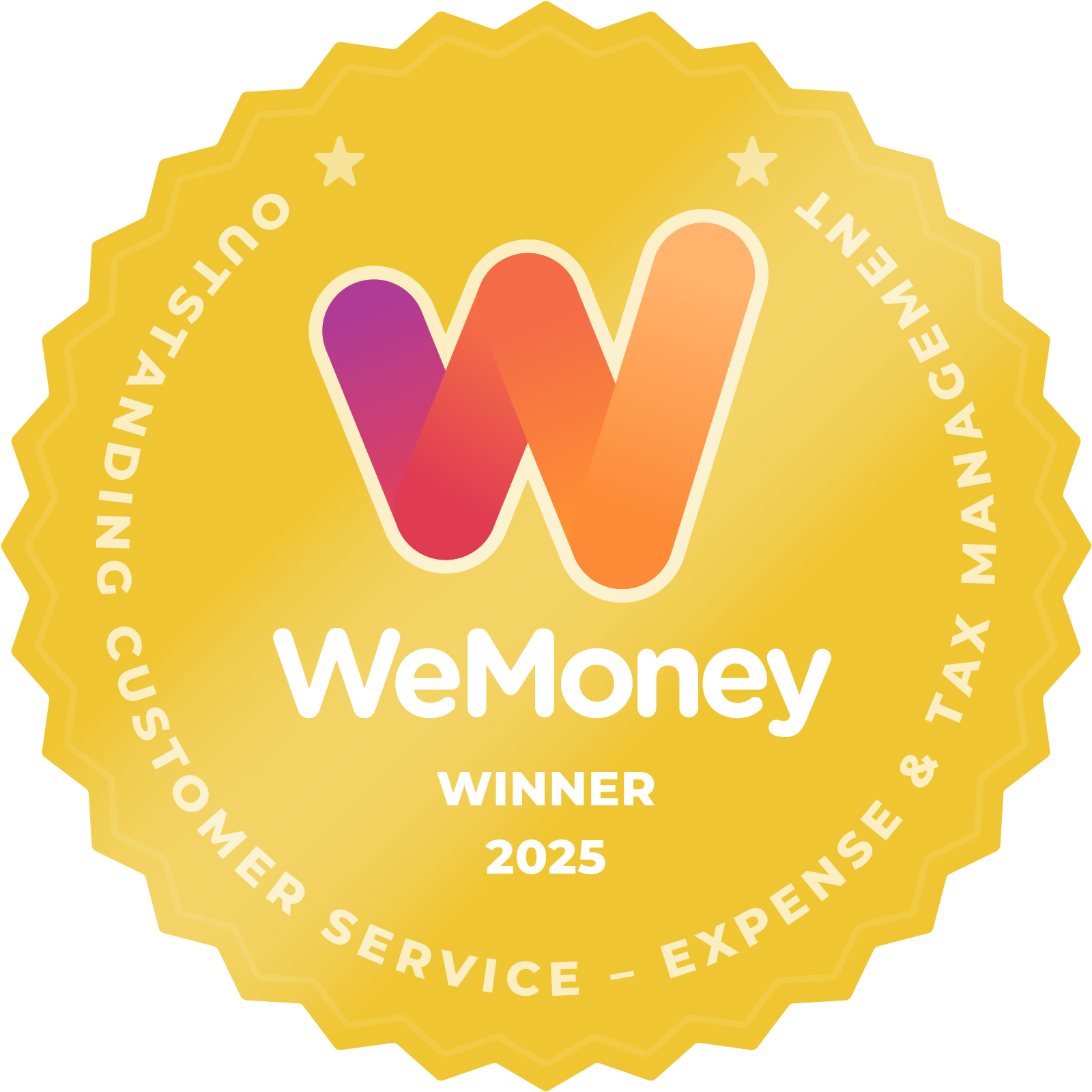 WeMoney Winner 2025 - Outstanding Customer Service - Expense & Tax Management logo
