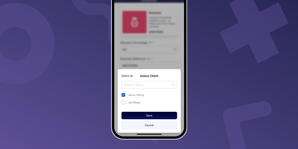Advanced options - client selection