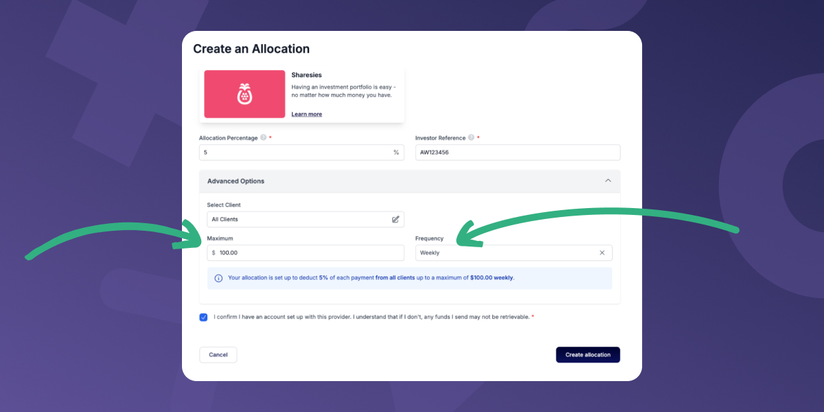 Advanced options - setting limits
