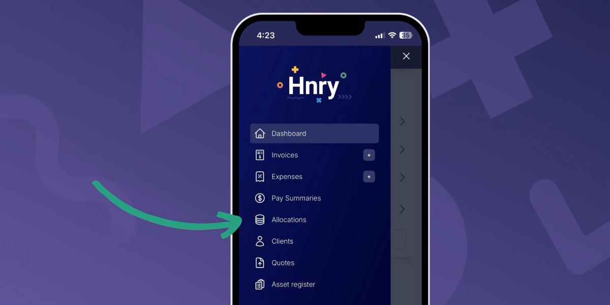Allocations tab in main menu
