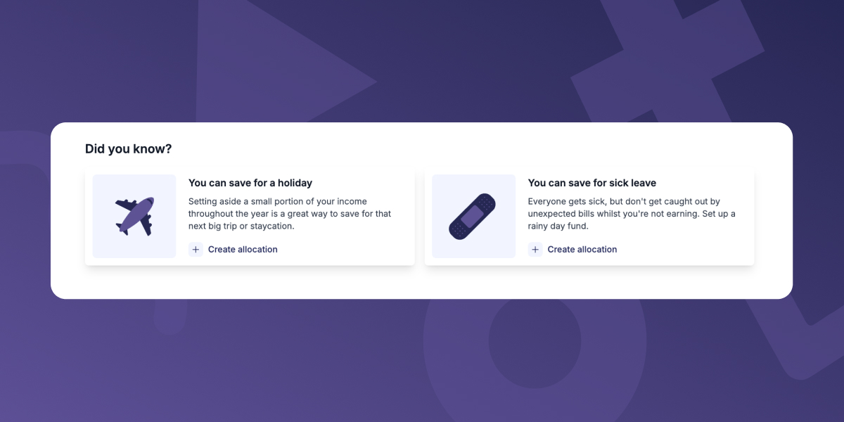 Holiday and sick leave allocation