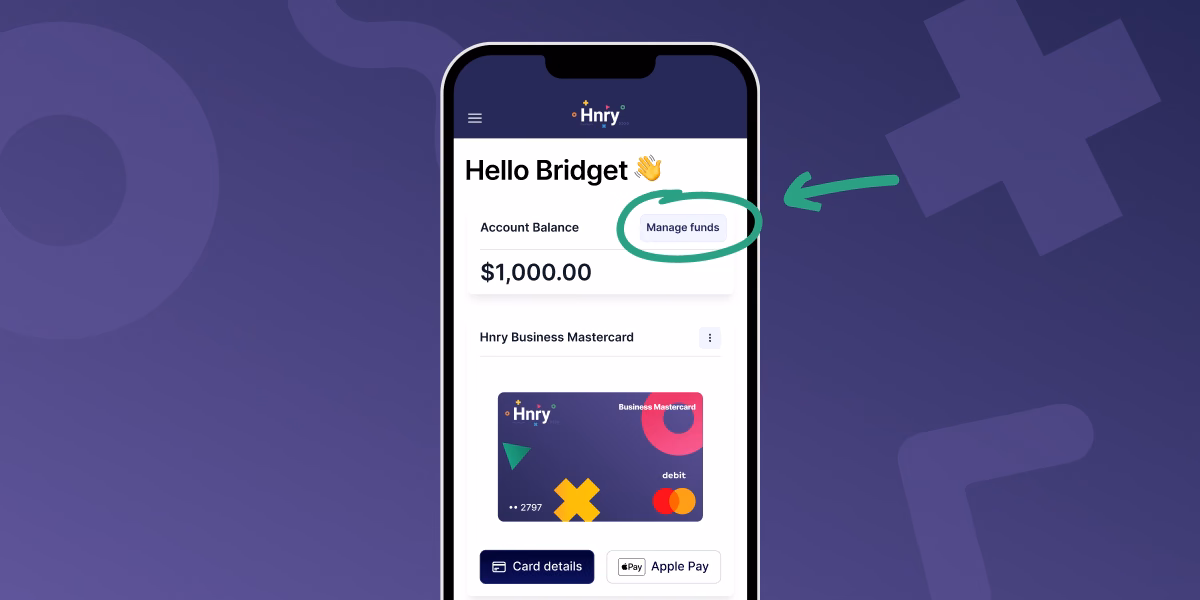 Manage funds on your card