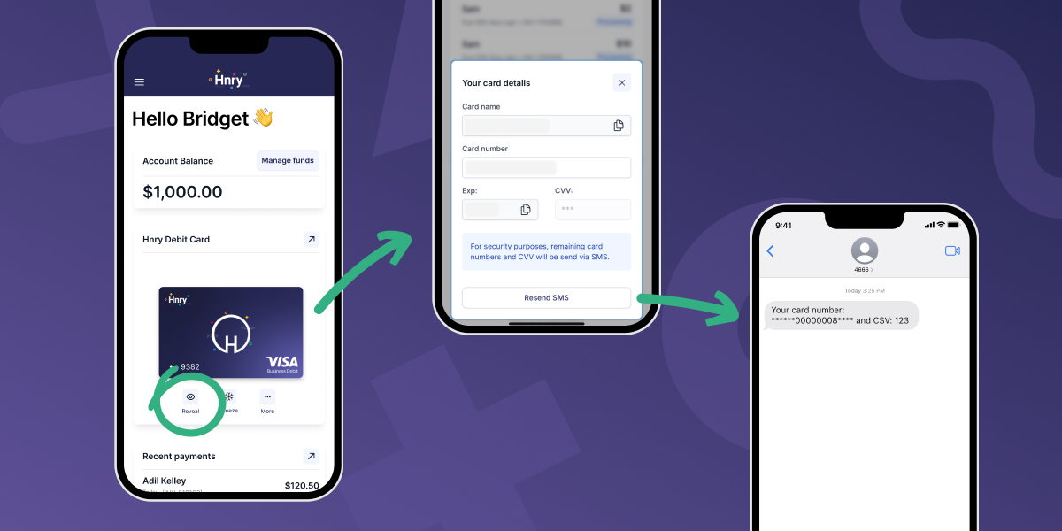 Getting your Hnry Debit Card details