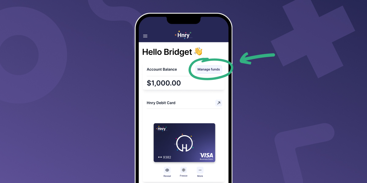 Manage funds for your Hnry Debit Card