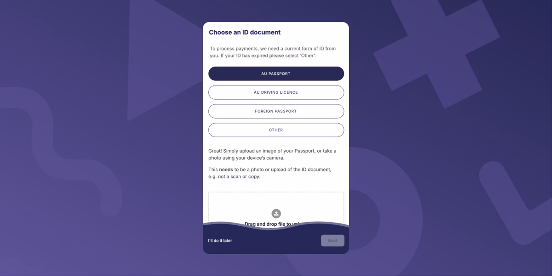 ID document upload