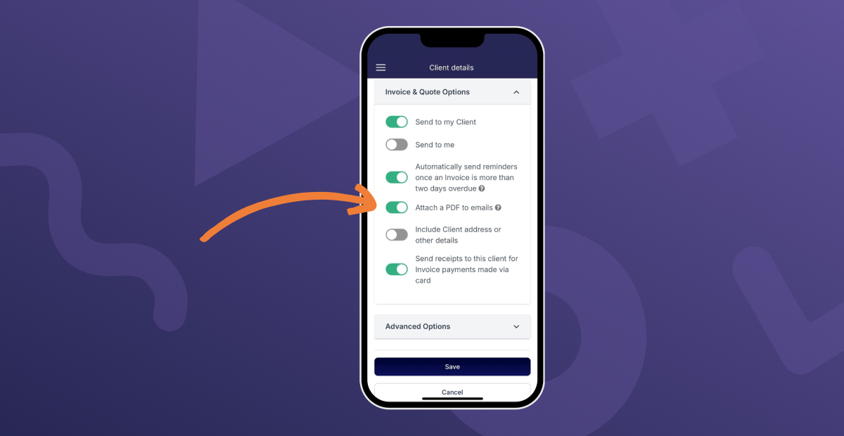 Attaching an invoice as a PDF
