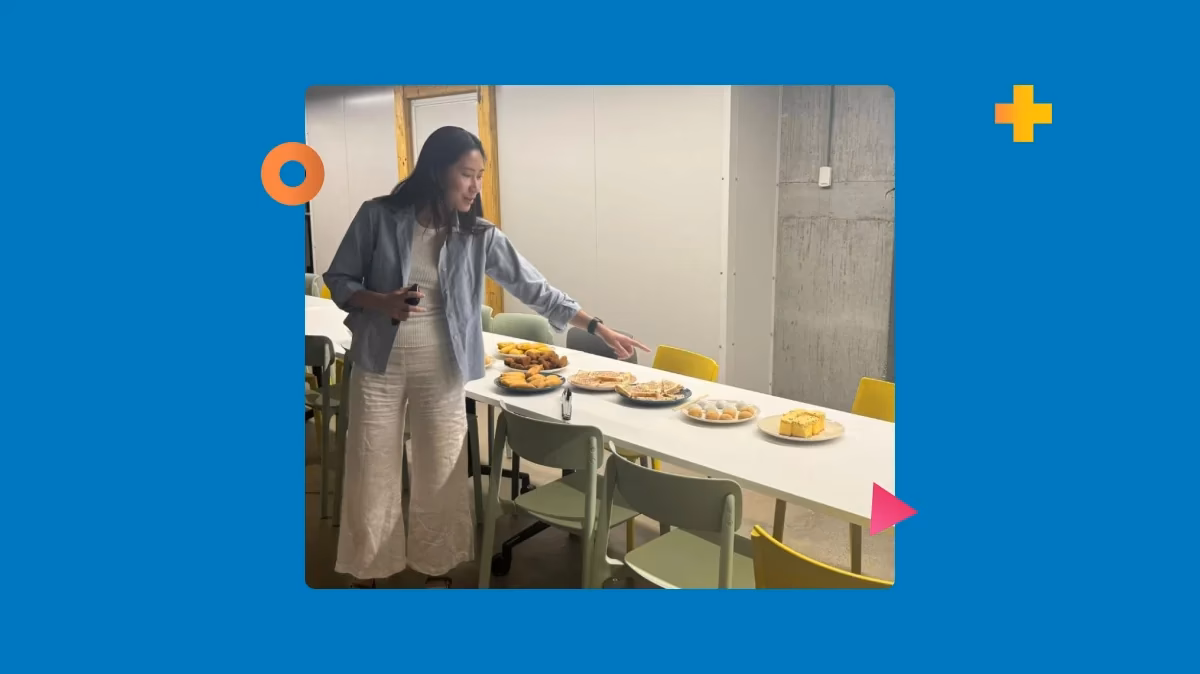 Woman pointing at food