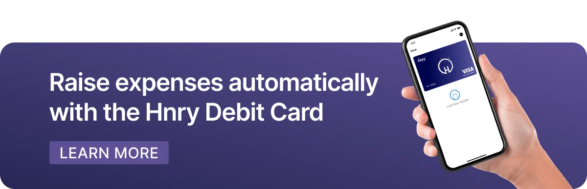 Raise expenses automatically with the Hnry debit card