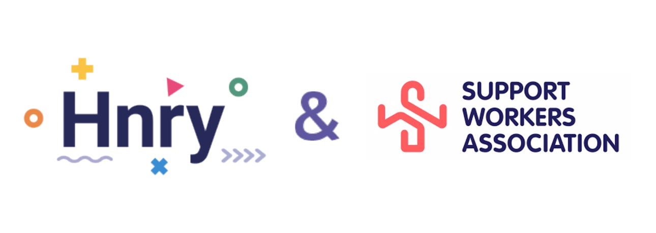 Hnry and Support Workers Association of Australia logos